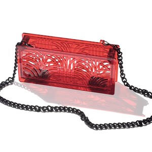 Jupiter acrylic clutch in translucent red image 7