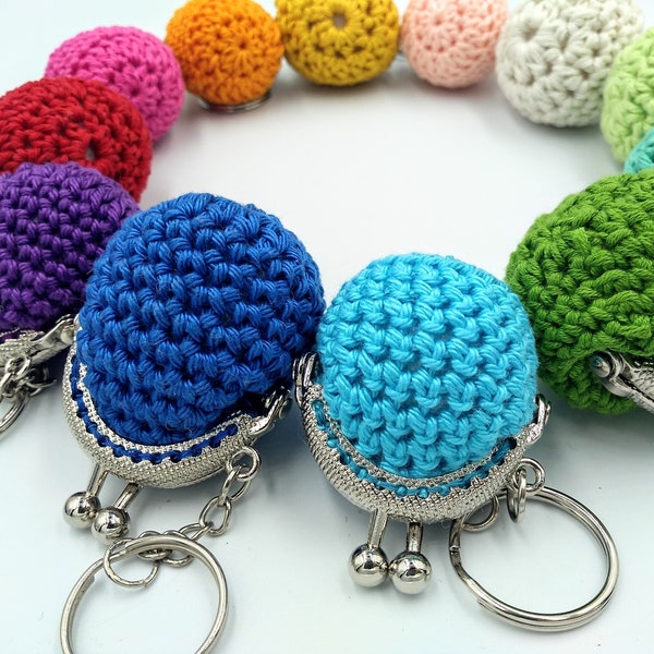 Portamonete uncinetto in cotone, handmade,fatto a mano, chiusura vintage,crochet coin purse,porte-monnaie crochet,idea regalo donna bambina