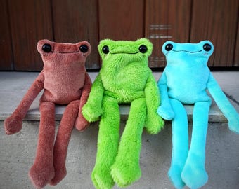 Rana de peluche sensorial hecha a mano