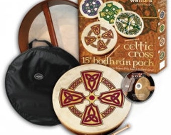 Waltons 15" Bodhran Package - Kilkenny Cross