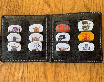 Scottish Style Guitar plectrums in a Wallet