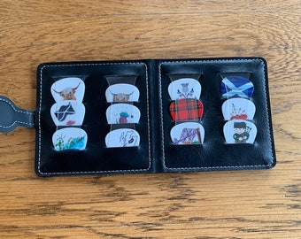 Unique Scottish Style Plectrums in a Wallet - 12 Designs