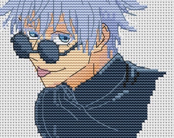 Cross Stitch Pattern Full Stitch Jjk Funny Blue Six Eyes PDF