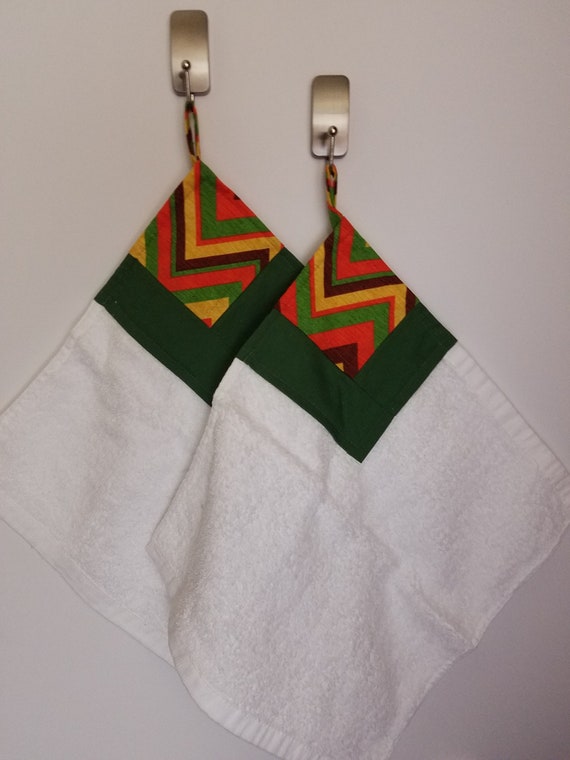 Decorative Hand Towel Earth Tone Zigzags Etsy