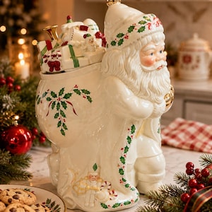 Lenox Holiday Santa Cookie Jar - Etsy