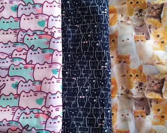 colourful polyester fabric  printed with CATS - 70x50 cm