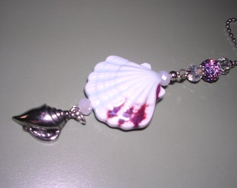 Seashell Rear View Mirror Charm, Beach Car Charm