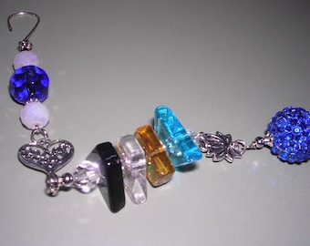 Lotus Flower Suncatcher, Crystal Lotus Flower Ornament, Cobalt Blue Ornament, Multicolor Glass Lotus Flower Suncatcher