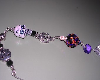 Halloween Crystal Suncatcher, Halloween Skull Window Ornament, Halloween Skull Suncatcher