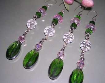Set of 4 Pink and Green Ornaments