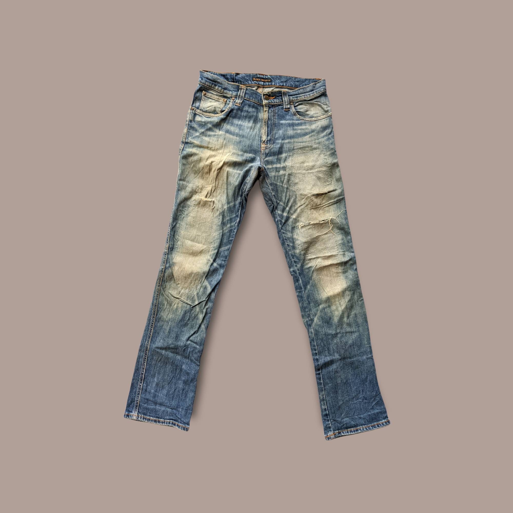 Distressed Denim Nudie Jeans Faded 