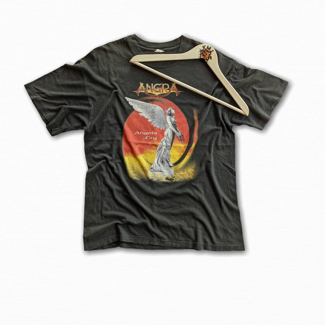 Vintage metal band/rock band Angra Angels Cry gedrukt bothside Kleding Gender-neutrale kleding volwassenen Tops & T-shirts T-shirts T-shirts met print 