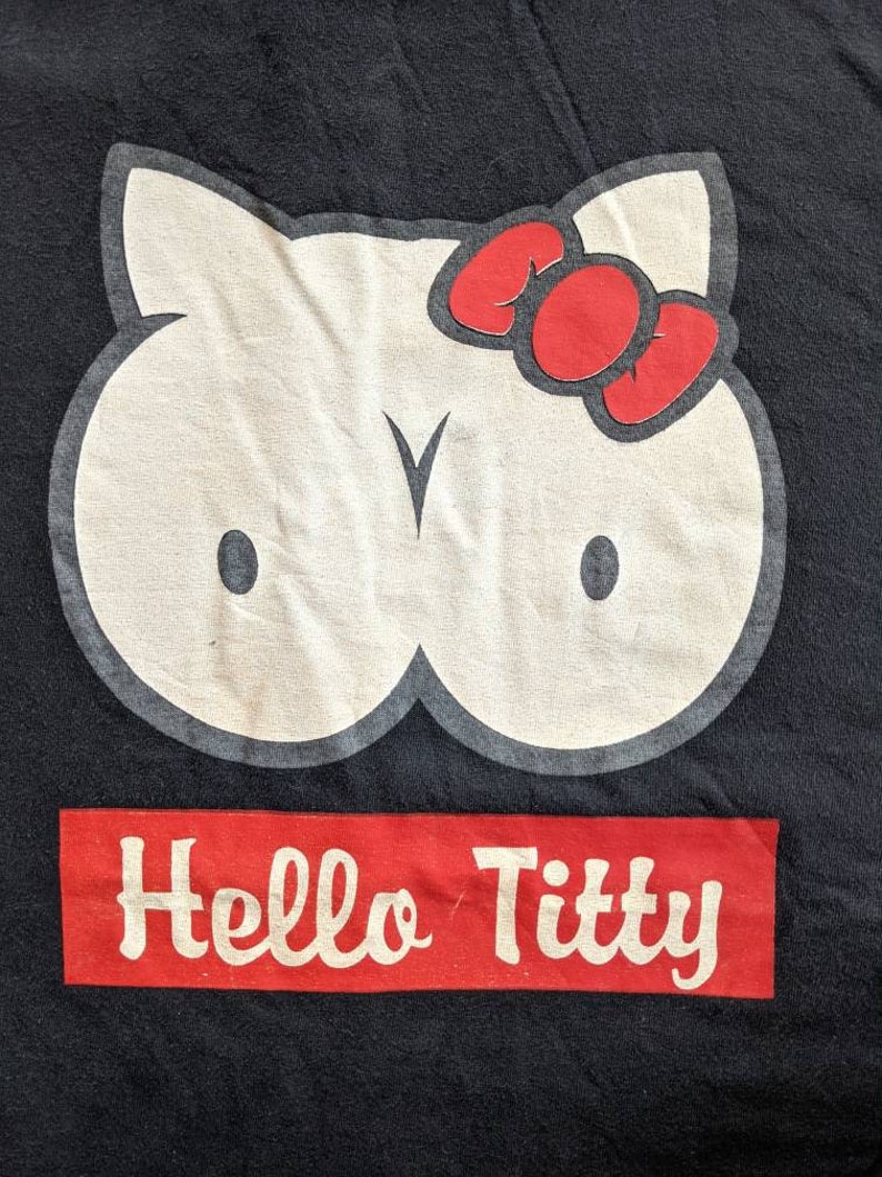 Vintage Y2K Hello Titty parody Hello Kitty shirt
