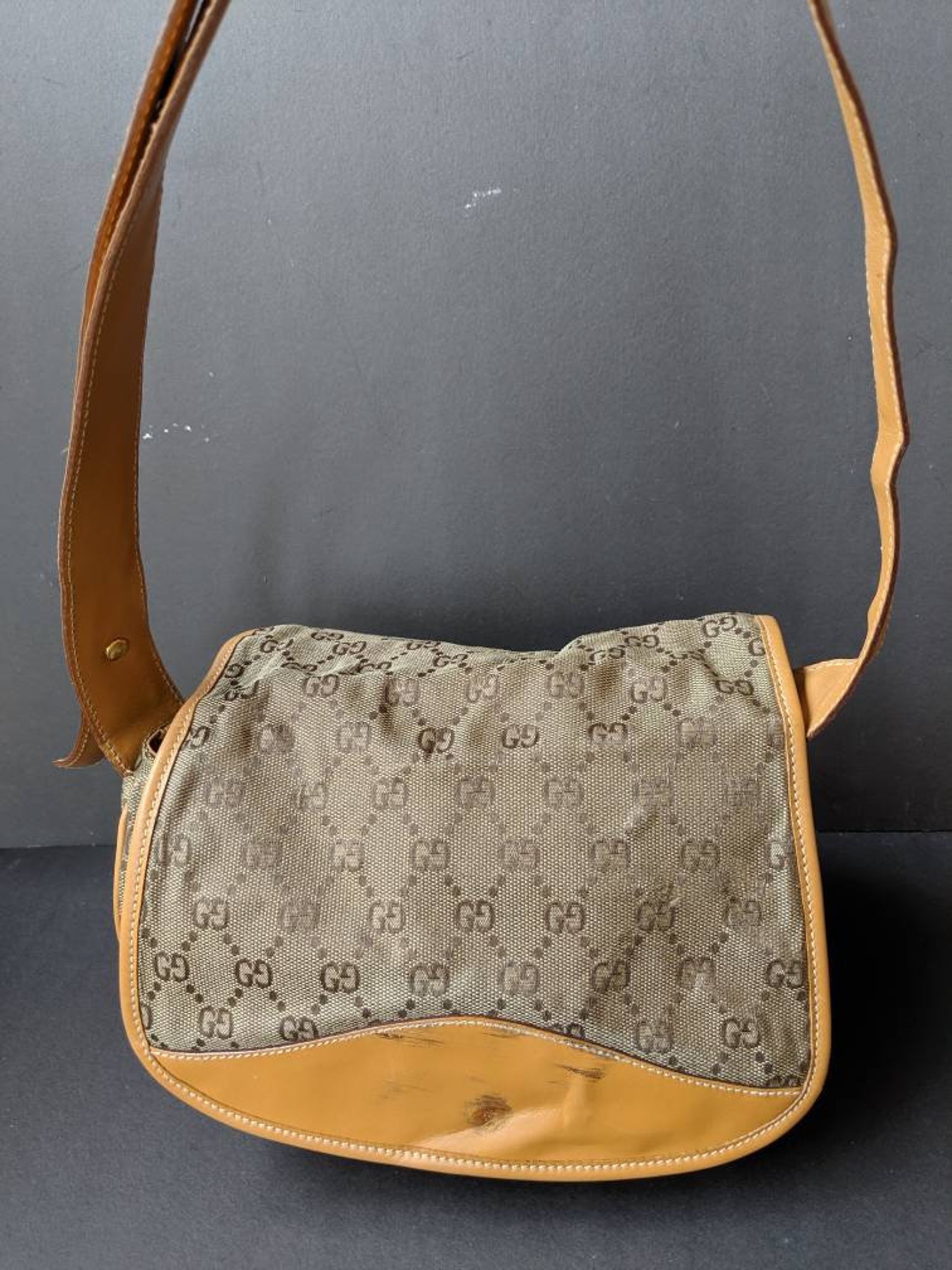 Vintage GUCCI monogram Cross Body/Sling tas gemaakt in Italië Etsy