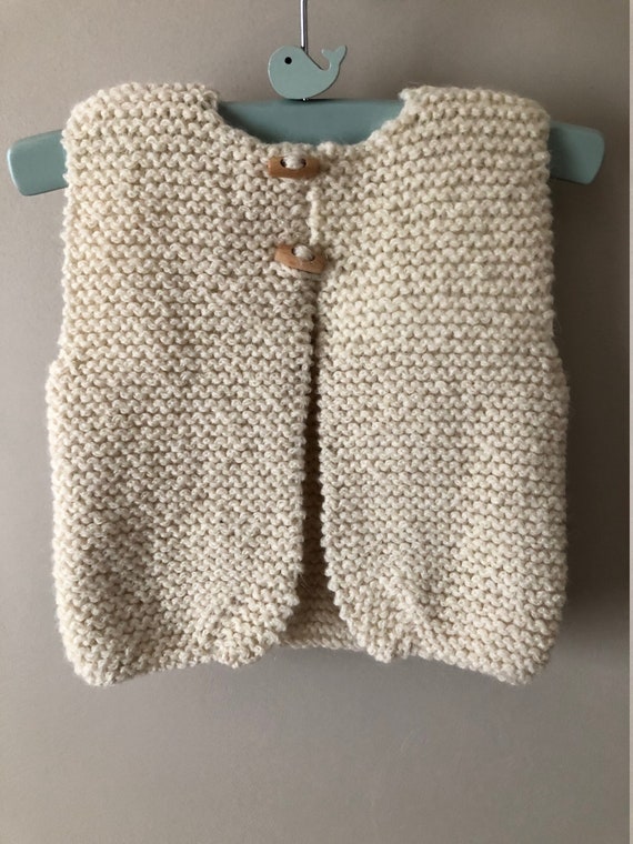 Gilet Sans Manches Tricote Main Bebe Garcon Etsy