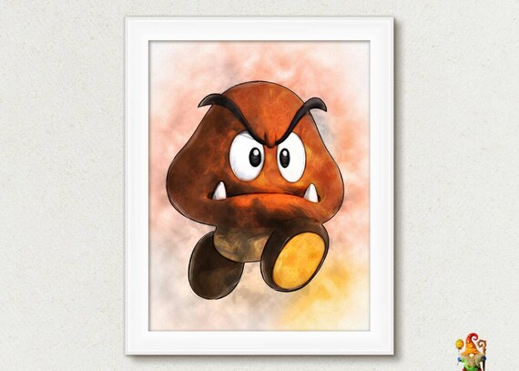 Gumba, Super Mario and other characters prints, Kids room decor, Printable download Il_570xn