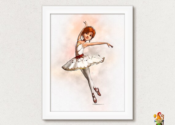 Leap Ballerina print wall art Leap movie poster Ballerina nursery decor Leap Ballerina birthday decoration Kids room Baby girl wall art Il_570xn