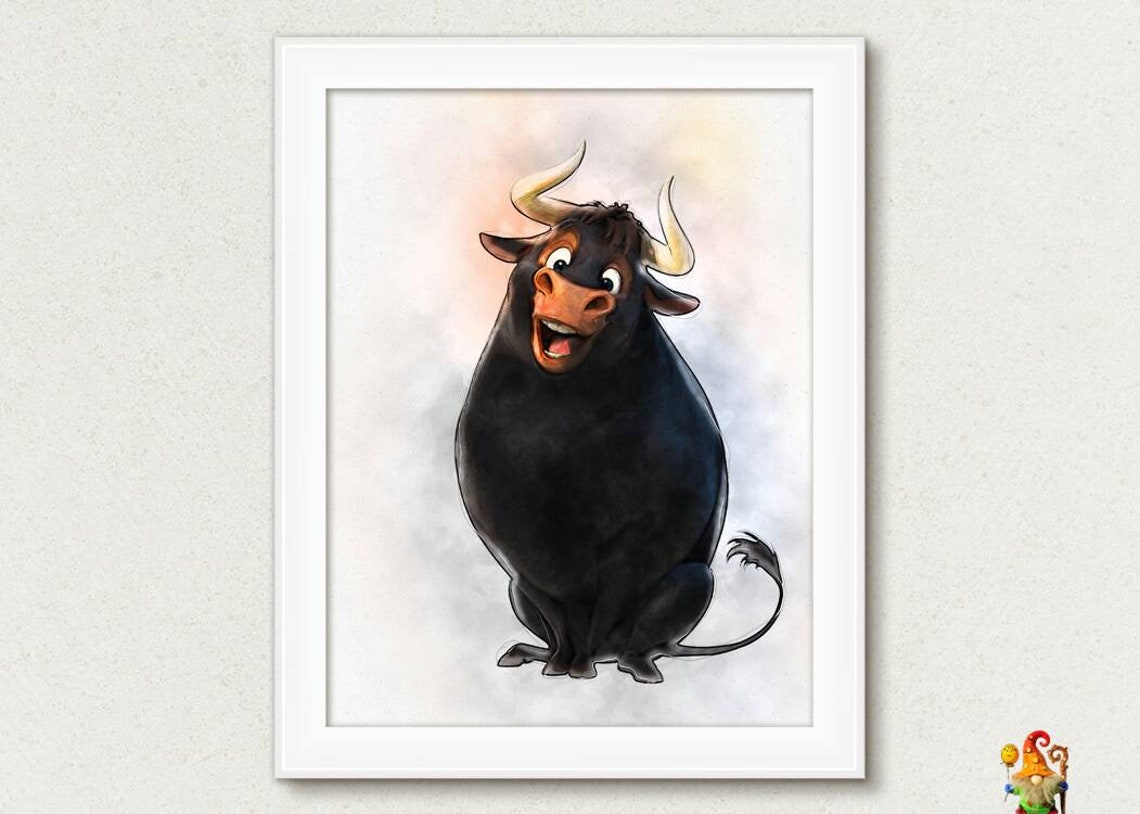 Ferdinand Print Ferdinand the Bull Digital Poster Nursery Art | Etsy