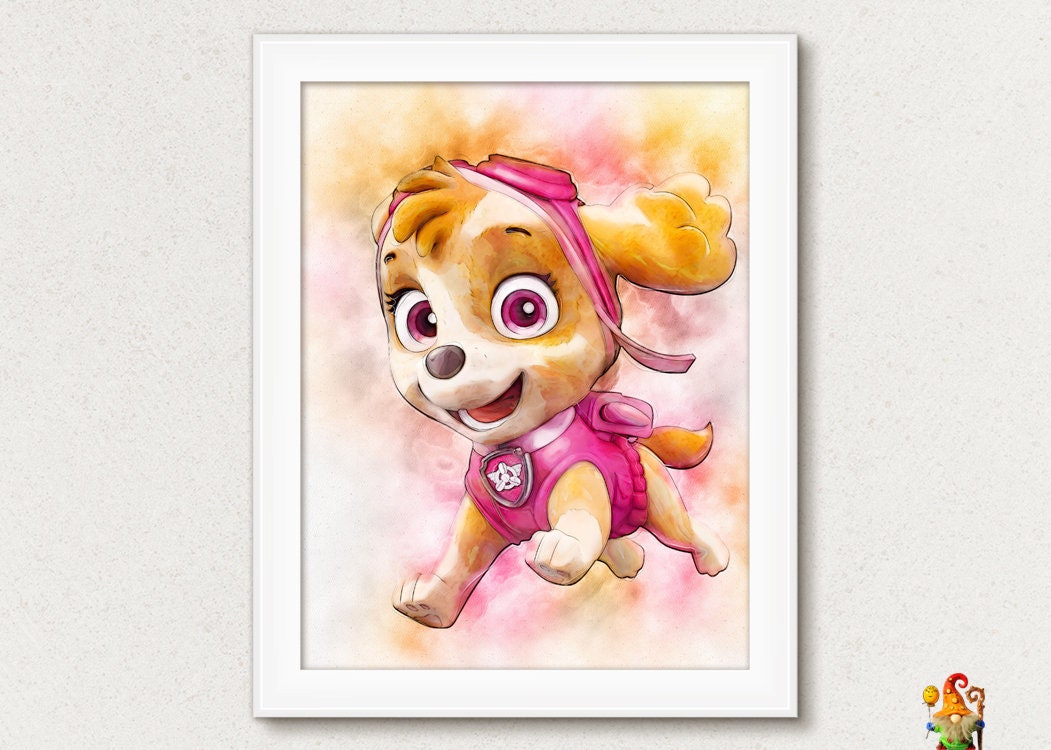 PAW Patrol Print Skye Poster Wall Hanging Paw Patrol Skye Etsy