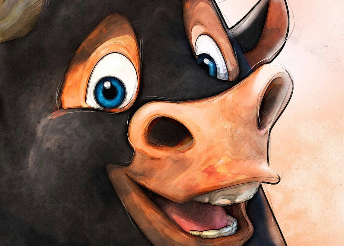 Ferdinand Print Ferdinand the Bull Digital Poster Nursery Art Etsy