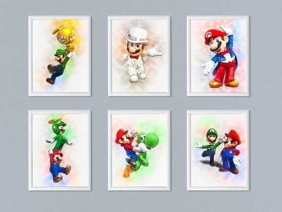 Mario Prints Kids Room Wall Art Game Room Decoration