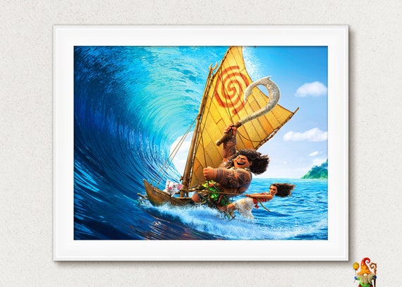 Princess Moana print Disney Moana printable wall art Princess Moana poster Moana nursery decor Princess Moana gift printable art download Il_570xn