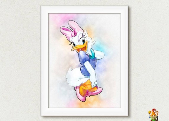 Daisy Print Mickey Mouse Disney Print Poster Wall Art Nursery Decor Wall Hanging Printable Watercolor Baby Room Girls Kids Room Decor Il_570xn