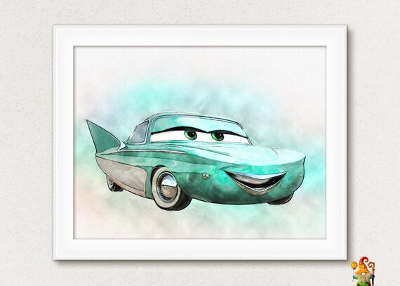 Disney Cars Print Disney cars poster Cars printable art Cars Mater McQueen Cars Print watercolor Printable birthday Disney Cars Boys room Il_570xn