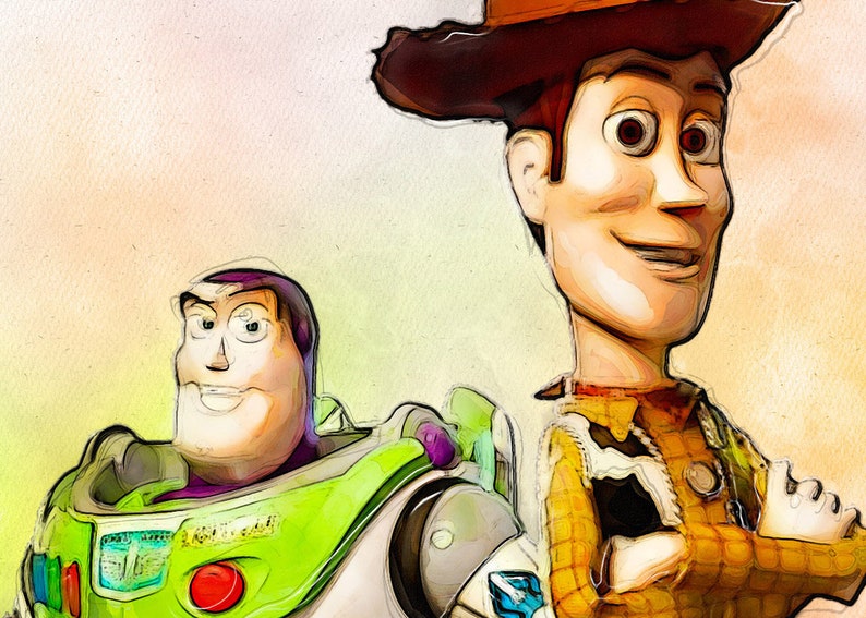Woody Buzz Lightyear print Toy Story print poster Disney Movie | Etsy