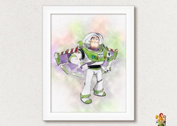 Pixar Toy Story print poster Toy Story Buzz Lightyear poster Pixar Toy Story Watercolor wall artToy Story printable download Gift Kids Print Il_570xn