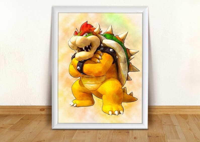 super mario browser print poster printable digital download etsy
