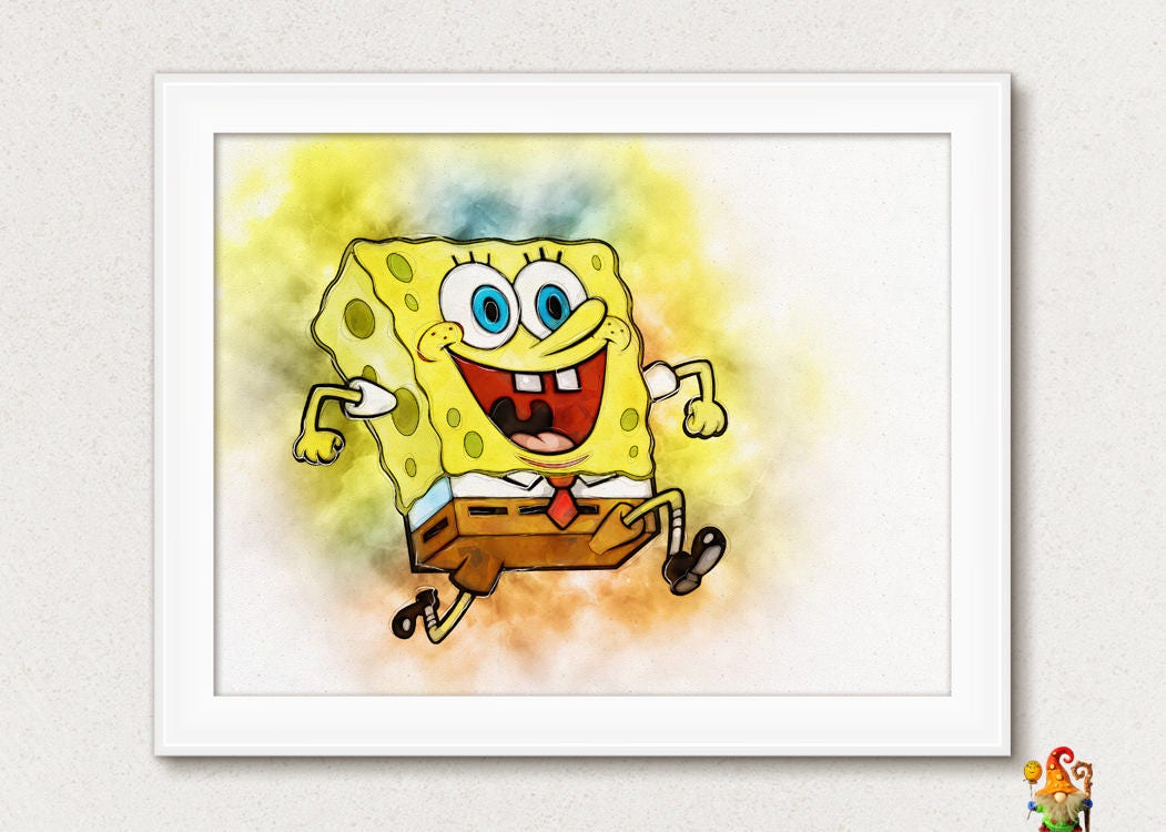 Spongebob print nursery decor Spongebob poster printable wall | Etsy