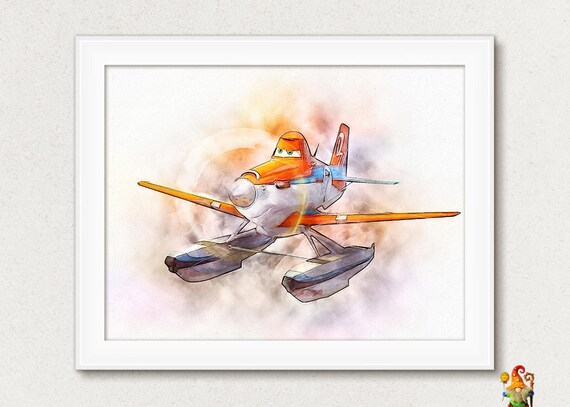 Disney Planes print Dusty print Disney Cars Wall hangings Watercolor painting effect Printable design Nursery print decor printable download Il_570xn