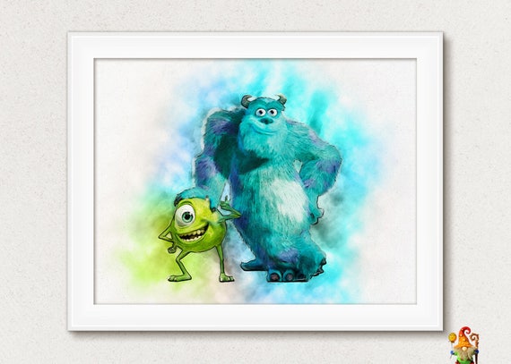 Monsters inc art Disney print nursery Disney printable art Monsters inc Disney Art Print Nursery Disney Printable Art Il_570xn