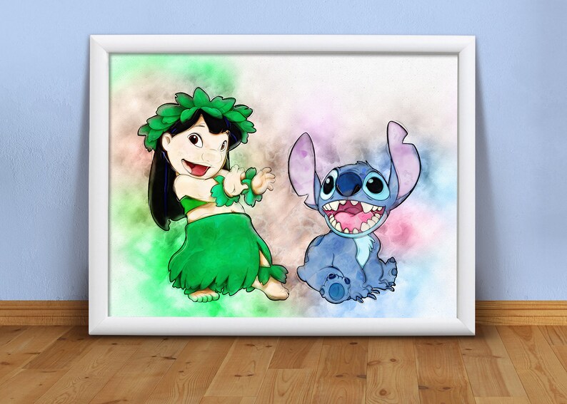 Lilo and Stitch wall art print Lilo and Stitch printable Etsy