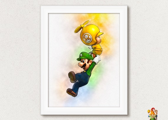 Super Mario Print Game Mario Poster Nintendo Game Print Watercolor Luigi Odyssey Printable Download Nursery Print Decor wall art Mario Bros Il_570xn