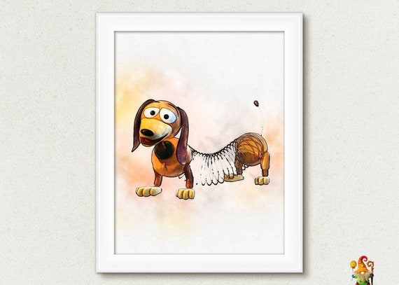 Slinky dog print Toy Story print poster Disney print Watercolor wall art Nursery decor printable download Il_570xn