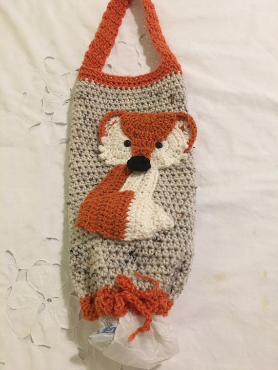 crochet owl plastic bag holder