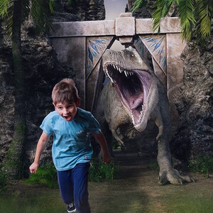 Dinosaur Digital Backdrop, T-Rex Digital Background, Tyrannosaurus Rex Backdrop, Digital Backdrops for Photography, Dinosaur Chase Backdrop