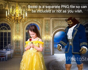 Beauty Backdrop, Belle and the Beast Background, Ballroom Digital Backdrop, Fairy Tale Backdrop, Princess Digital Background, Beast Overlay