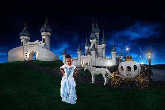 Fairy Tale Princess Backdrop, Fantasy Castle Digital Backdrop, Castle Background, Fairytale Castle Digital Backdrop, Magical Carriage
