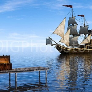 Pirate Digital Backdrop, Pirate Background, Digital Backgrounds, Pirate ...