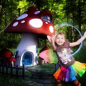 Fairy House Digital Background, Mushroom House Digital Backdrop, Fairy House Backdrop, Photoshop Background, Kids Fantasy Portrait Backdrop