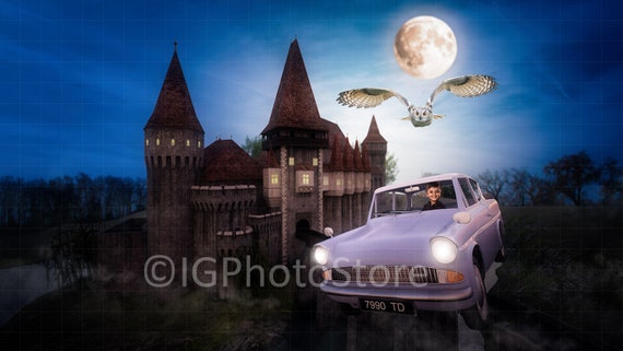 Fliegende Auto Hintergrund Digitale Kulisse Harry Cosplay Etsy