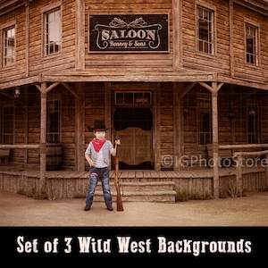 Old Wild West Town Digital Background, Vintage Western Street Backdrop, Cowboy Backdrop for Composite Portrait Photography, Saloon Backdrop