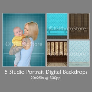 Wall and Floor Digital Backdrops, Portrait Photography Backgrounds, Digital Studio Props for Composite Portraits