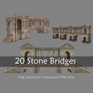 Old Stone Bridge Digital Overlays, Medieval Bridges PNG Clipart, Photo Manipulation, Composite Photos, Digital Art, Book Cover Design