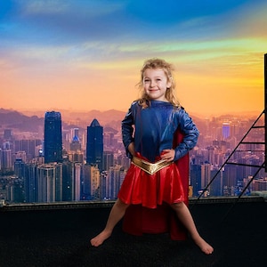 Superhero Backdrop, Rooftop Digital Background, Superhero Background, Cosplay Digital Backdrop for Superhero