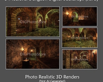Medieval Dungeon Digital Backgrounds, RPG Photography (6K Res)
