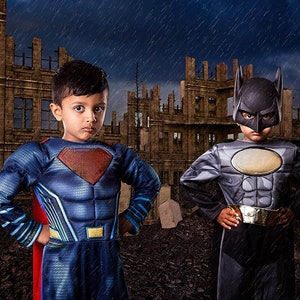 Digital Backdrop, Superhero Backdrop, Cosplay Digital Background, Super Hero Cosplay Backdrop, War Zone Background with Rain Overlay